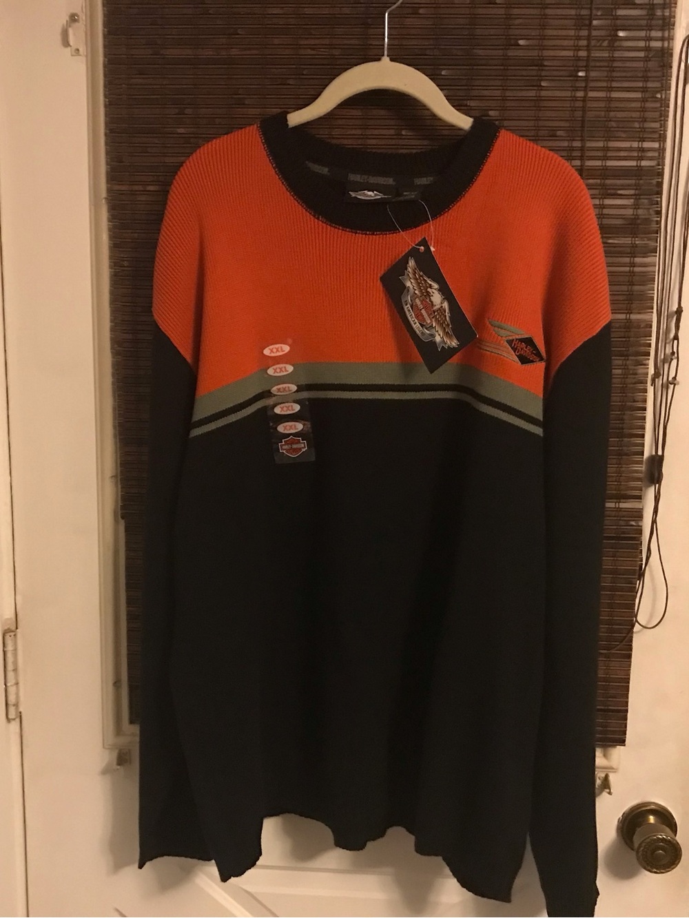 NWT Harley-Davidson Men’s Orange Knit Crew neck Sweater